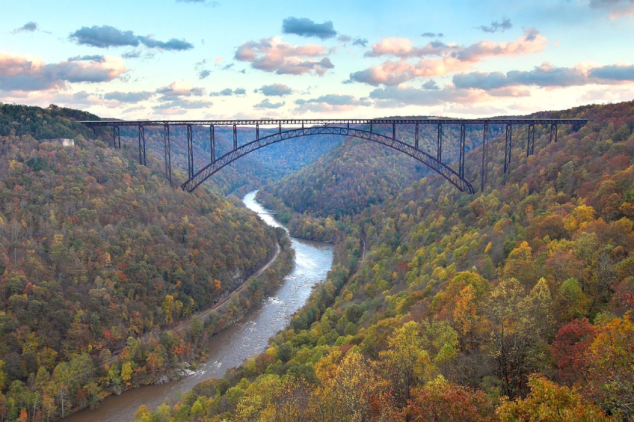 new river gorge bridge river free photo