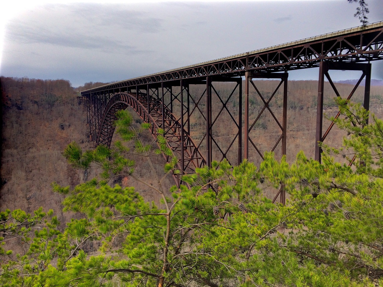 new river gorge tall bridge landmark free photo