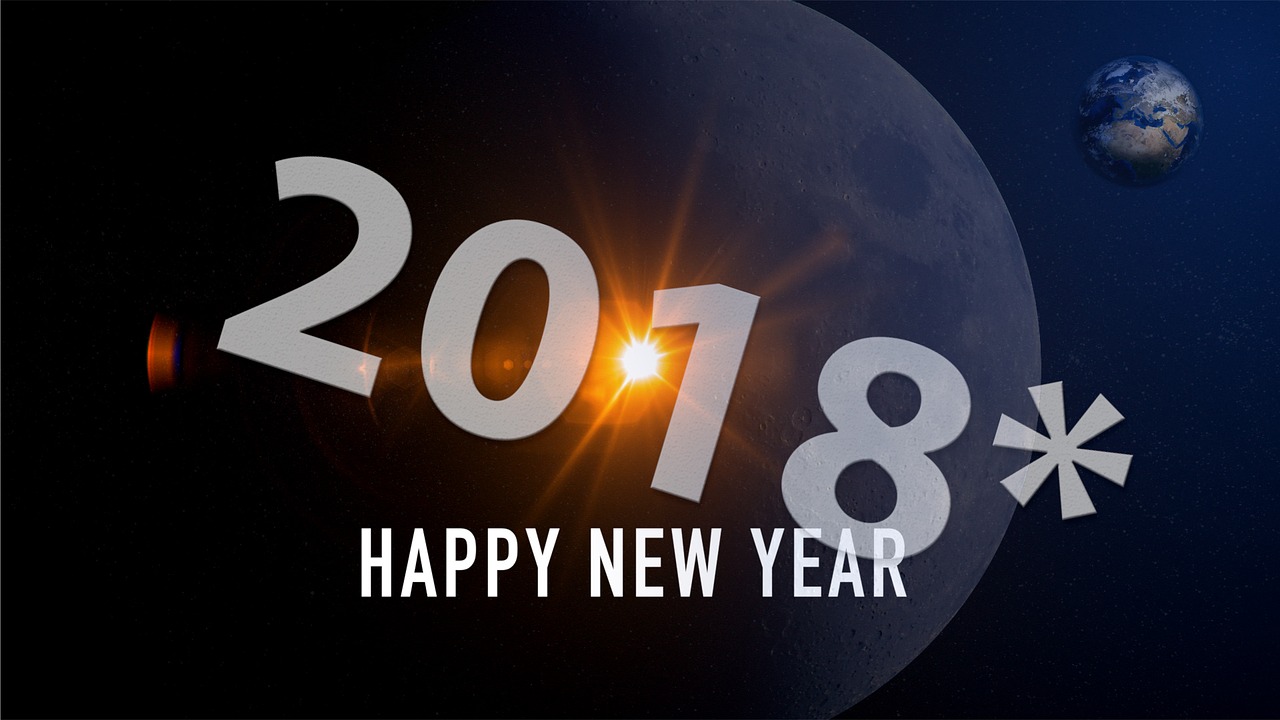 new year greeting 2018 free photo