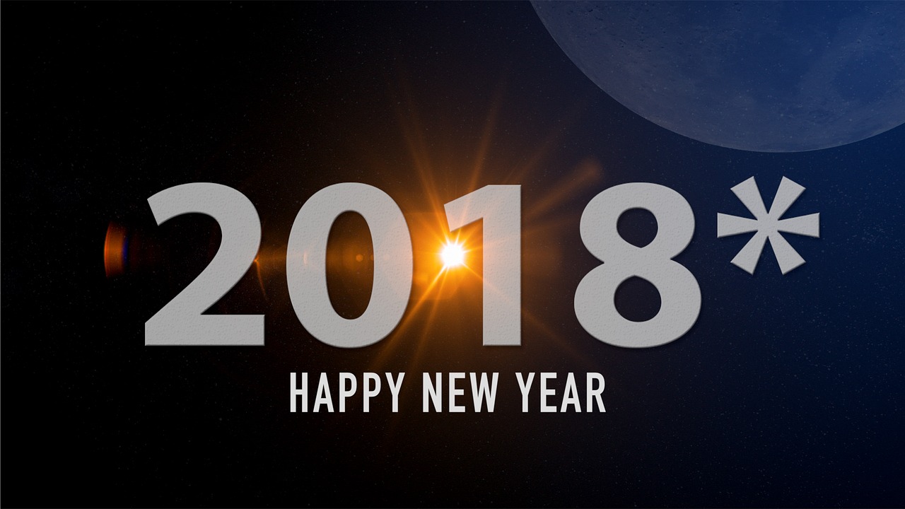 new year greeting 2018 free photo