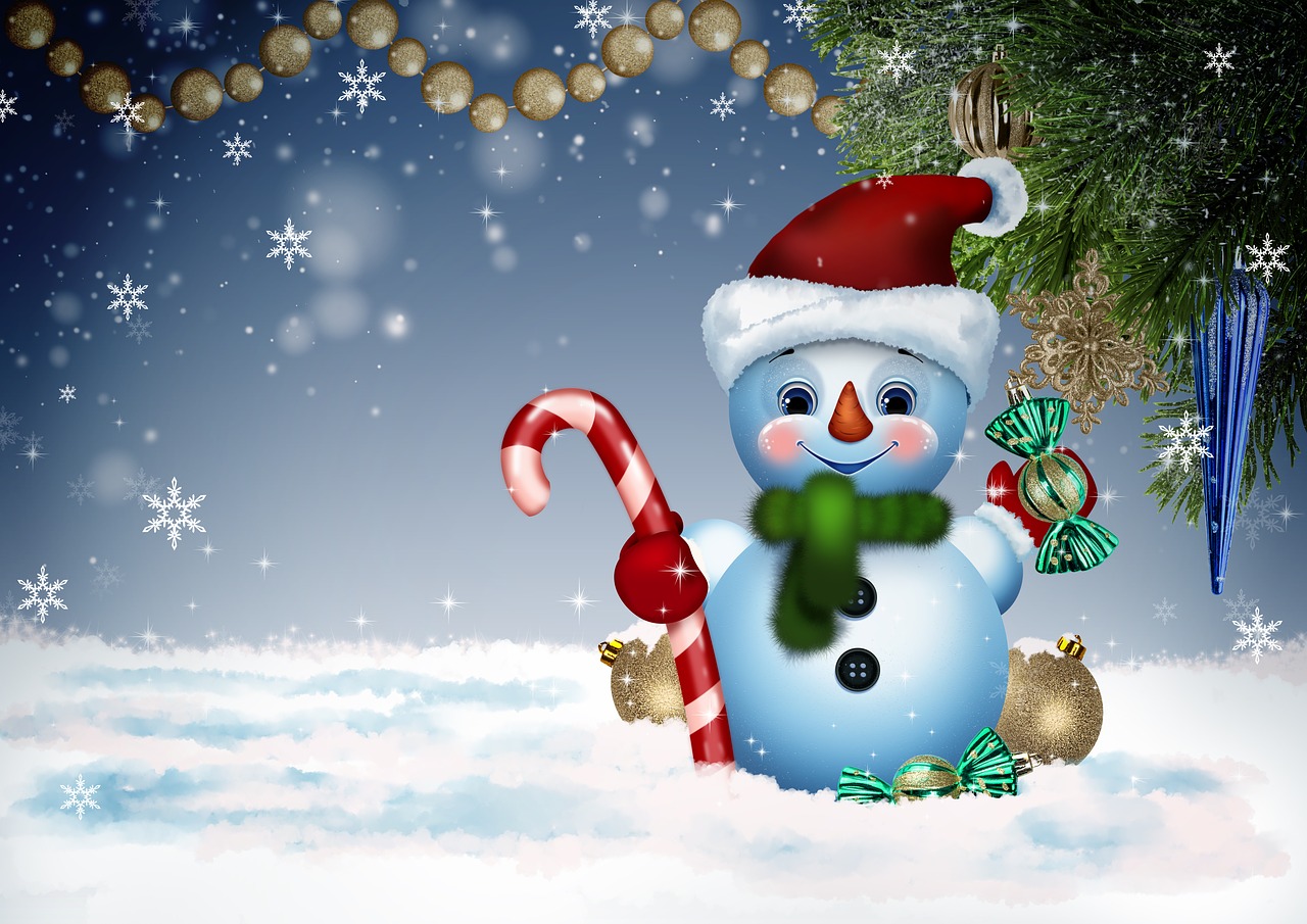 new year  snowman  postcard free photo