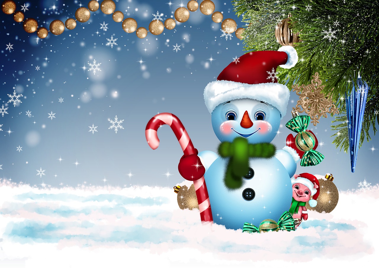 new year  snowman  postcard free photo