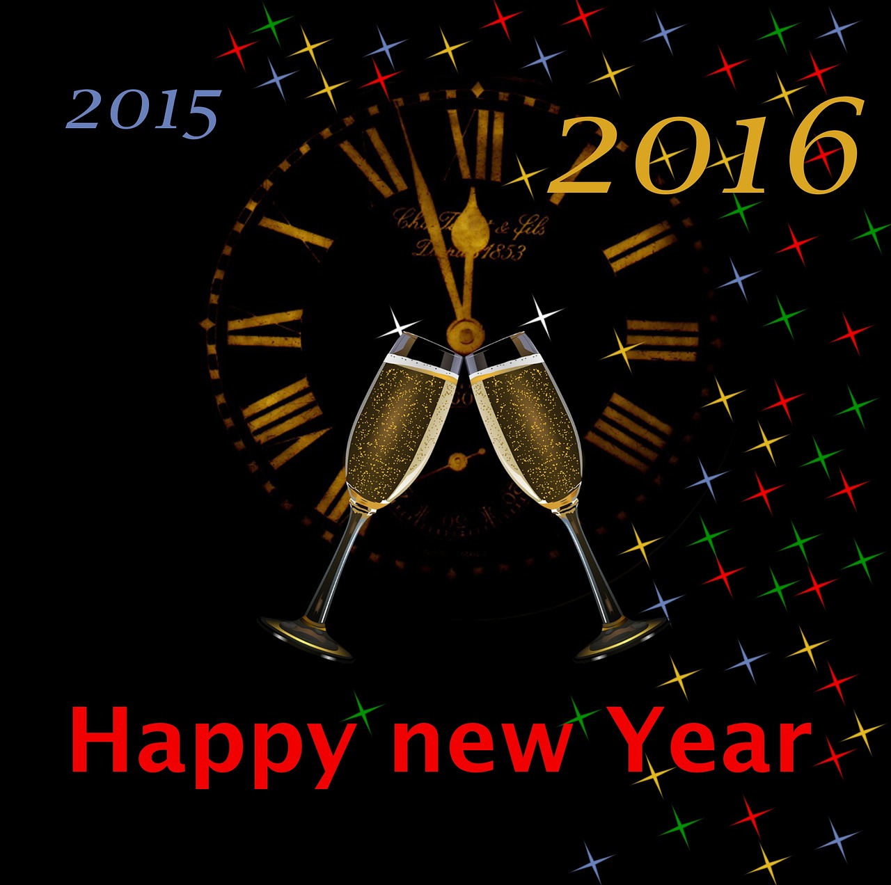 new year's eve new year 2016 clock free photo