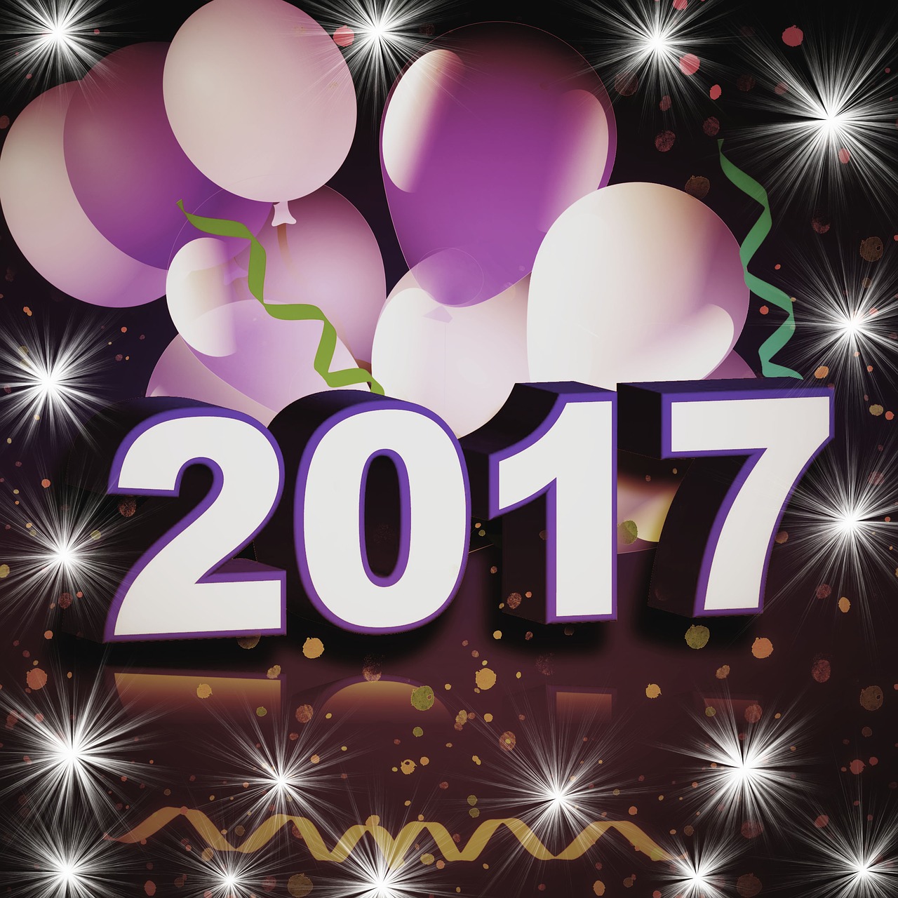 new year's eve 2017 balloons free photo