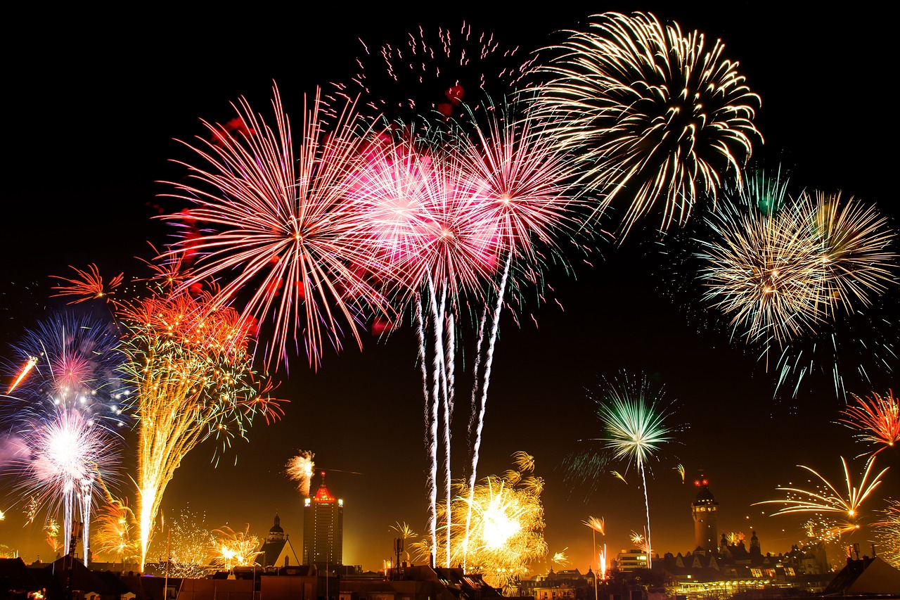 new year's eve leipzig fireworks free photo