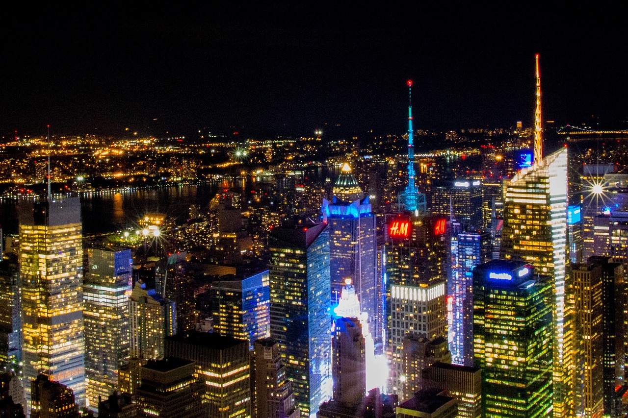 new york manhattan night free photo