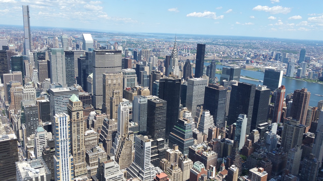 new york city skyline skyscrapers free photo