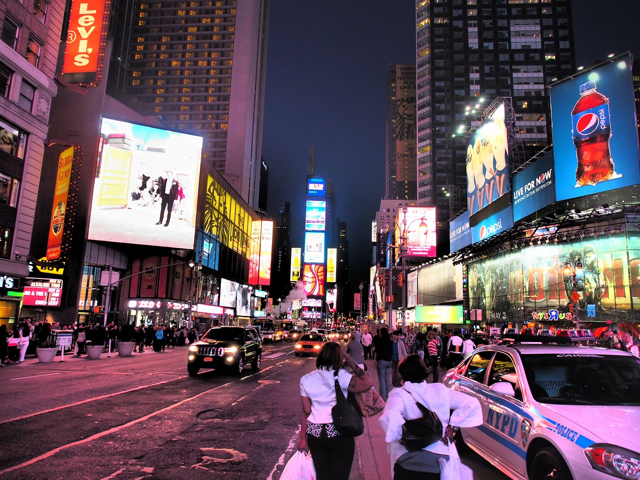 new york times square night view free photo
