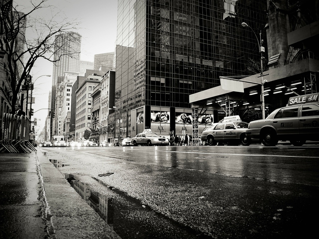 new york rain taxi free photo
