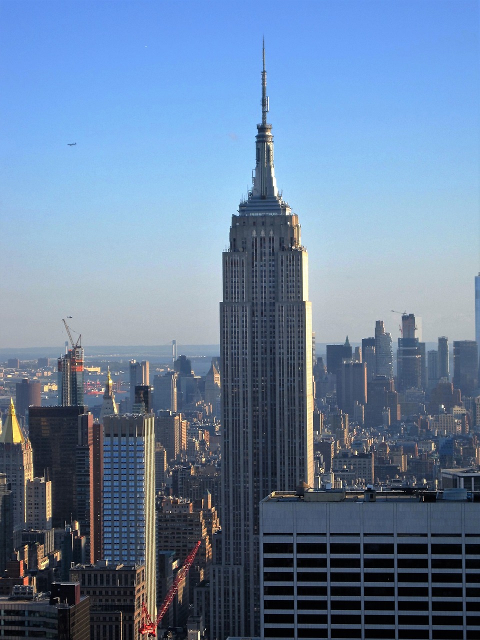 new york empire state building view from rockefeller center free photo