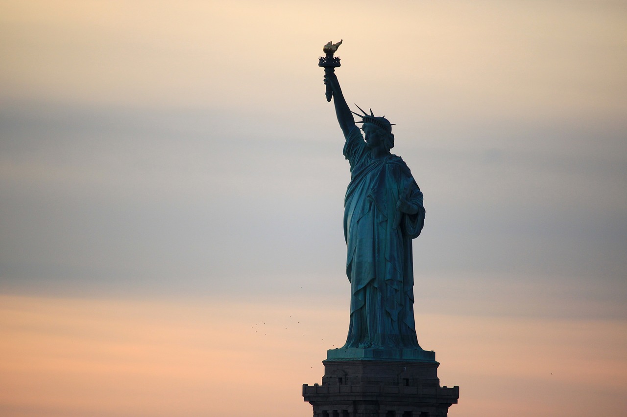 new york statue of liberty sunset free photo