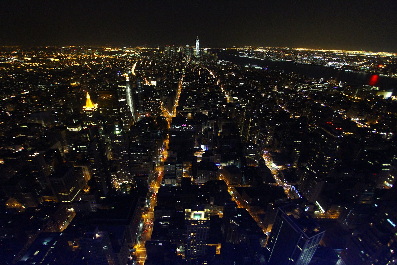 new york night view manhattan free photo