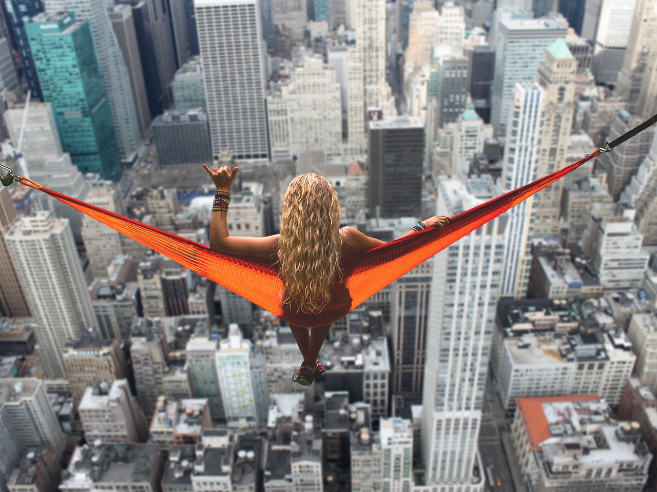 new york woman hammock free photo