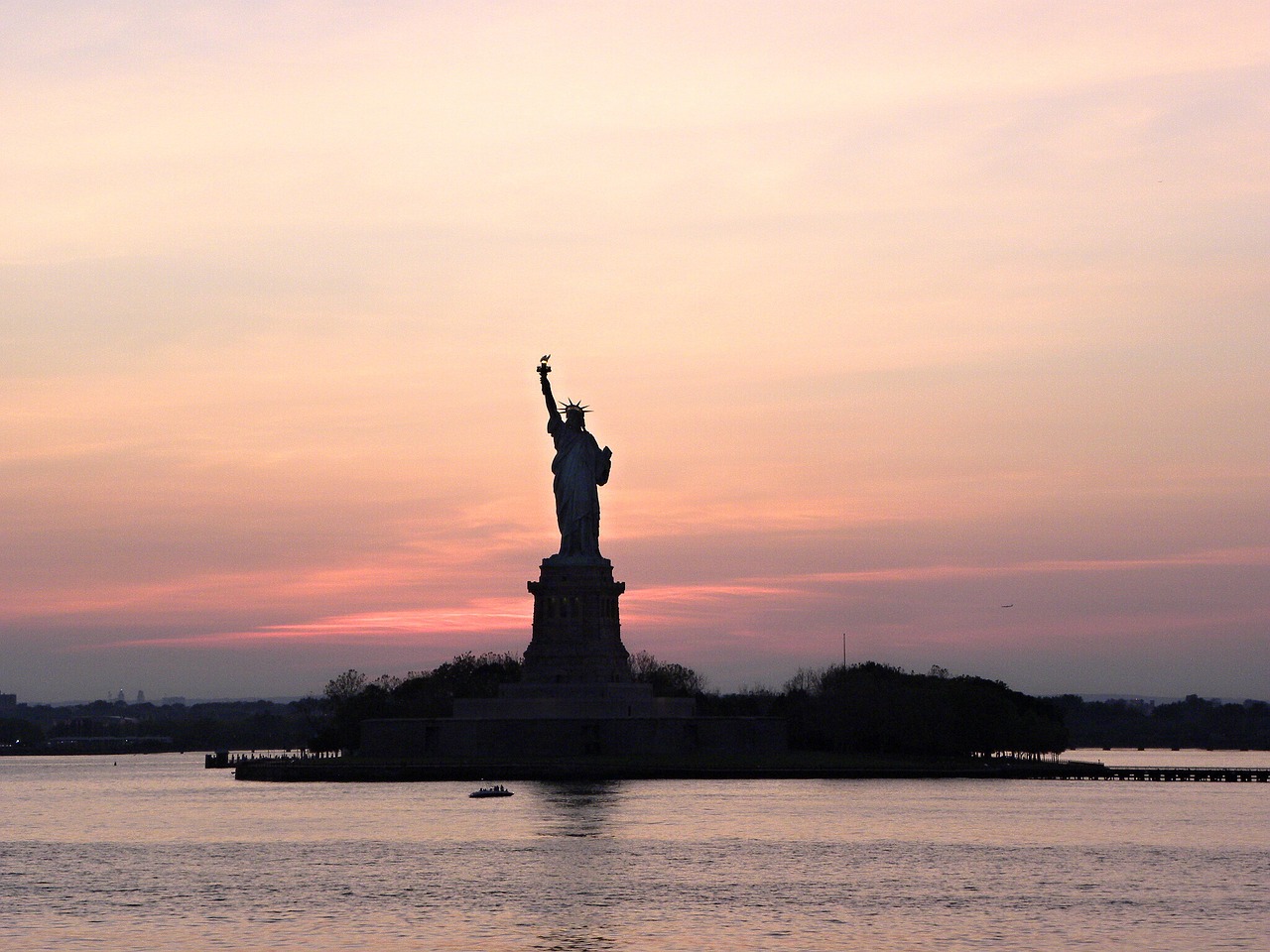 new york sunset manhattan free photo