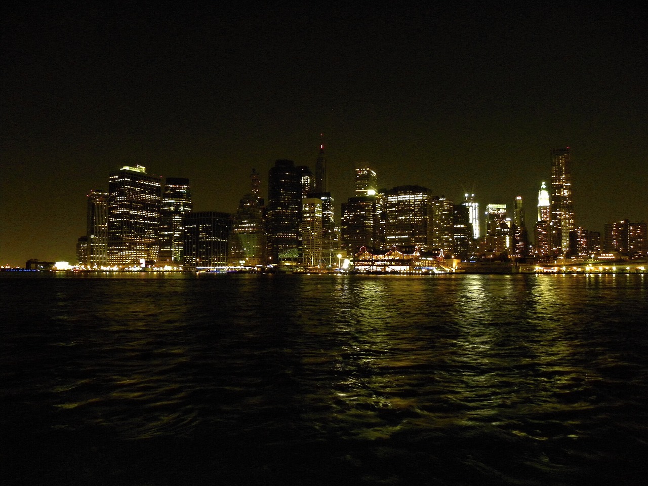 new york manhattan night free photo