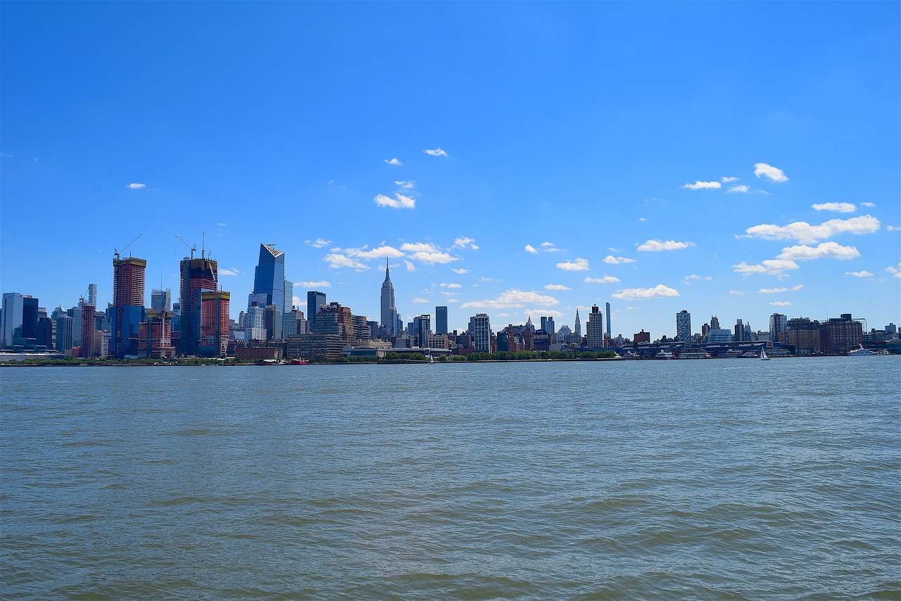 new york hudson river skyline free photo