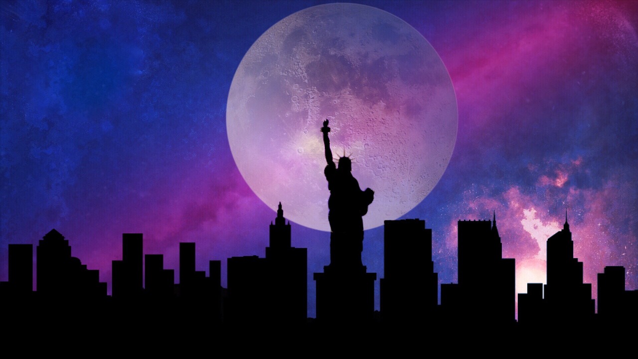 new york moon stars free photo