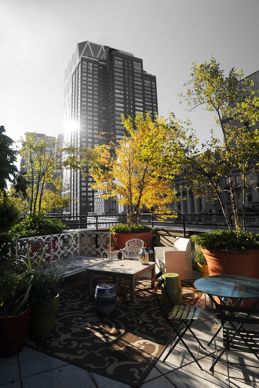 new york hotel garden free photo