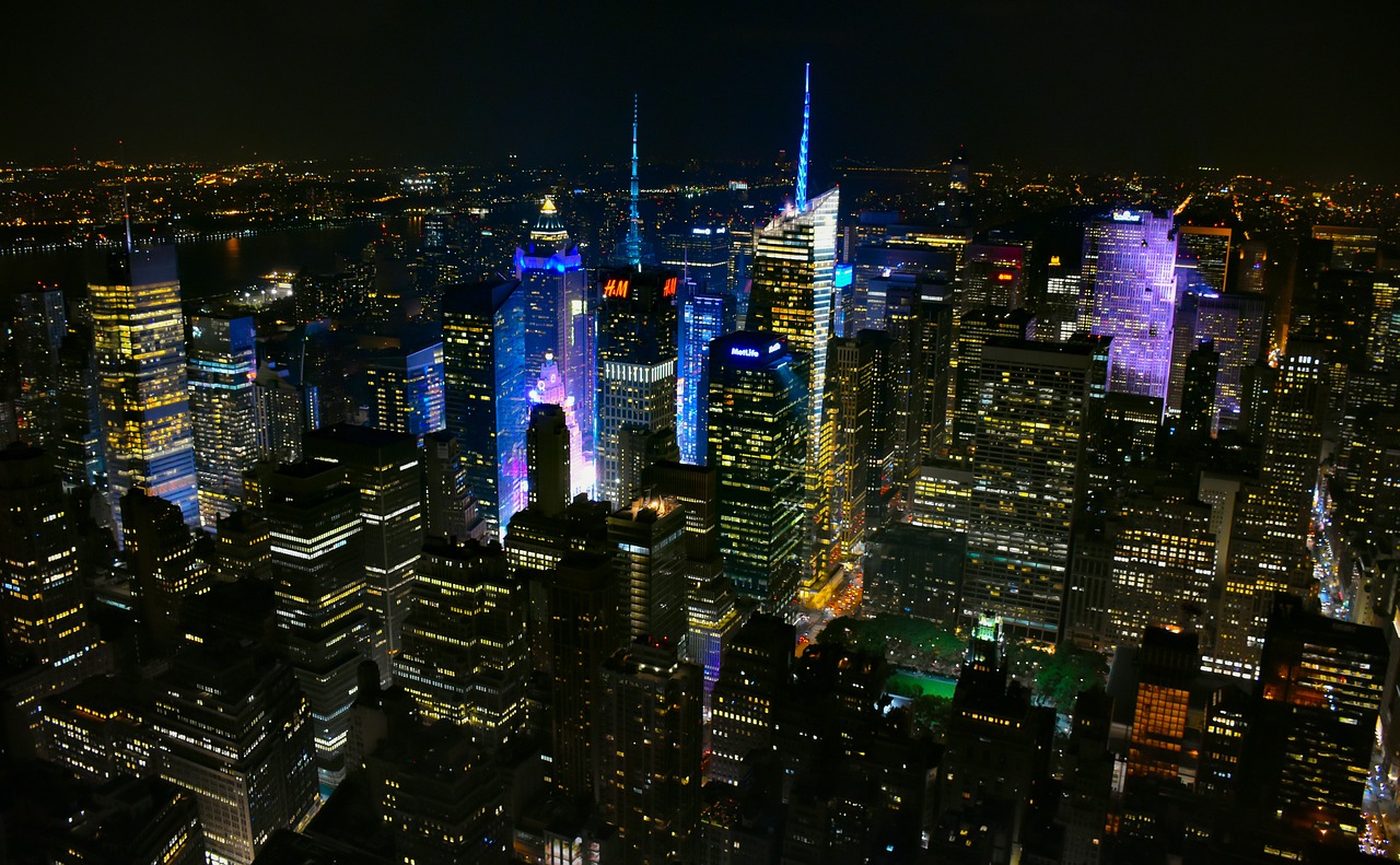 new york night manhattan free photo