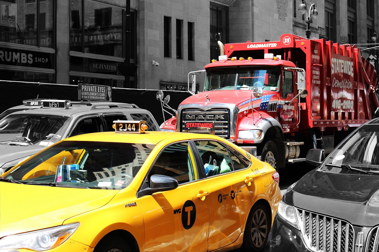 new york  taxi  truck free photo