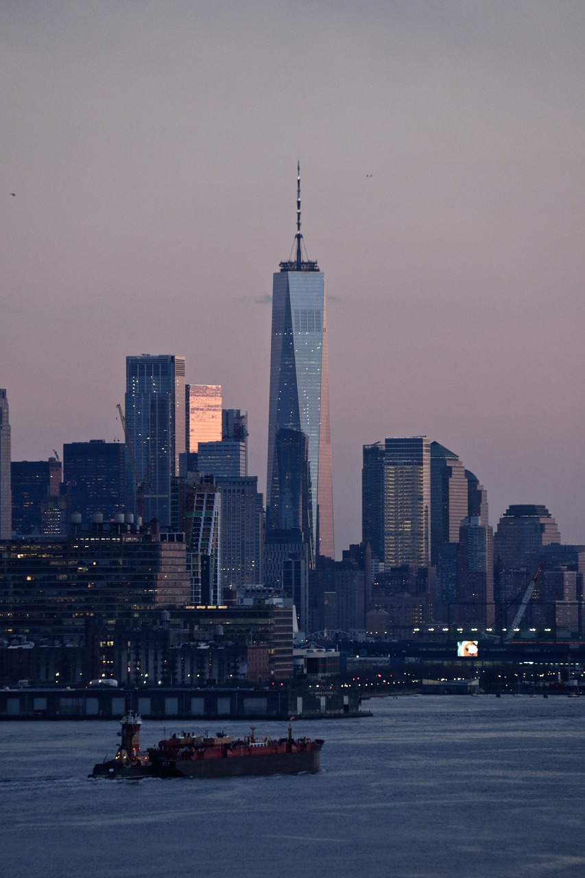 new york  skyscrapers  sunset free photo