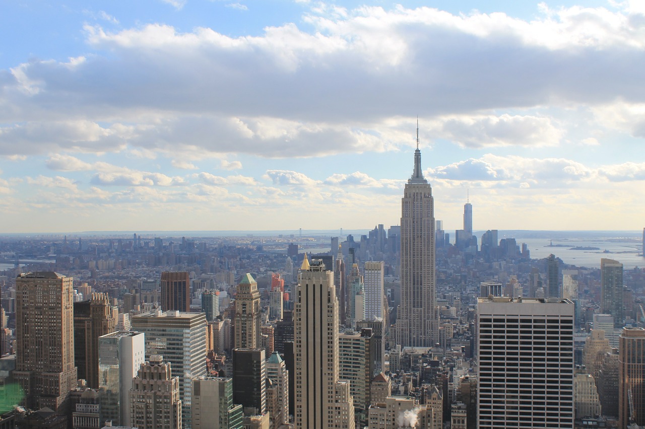 new york empire state building skyline free photo