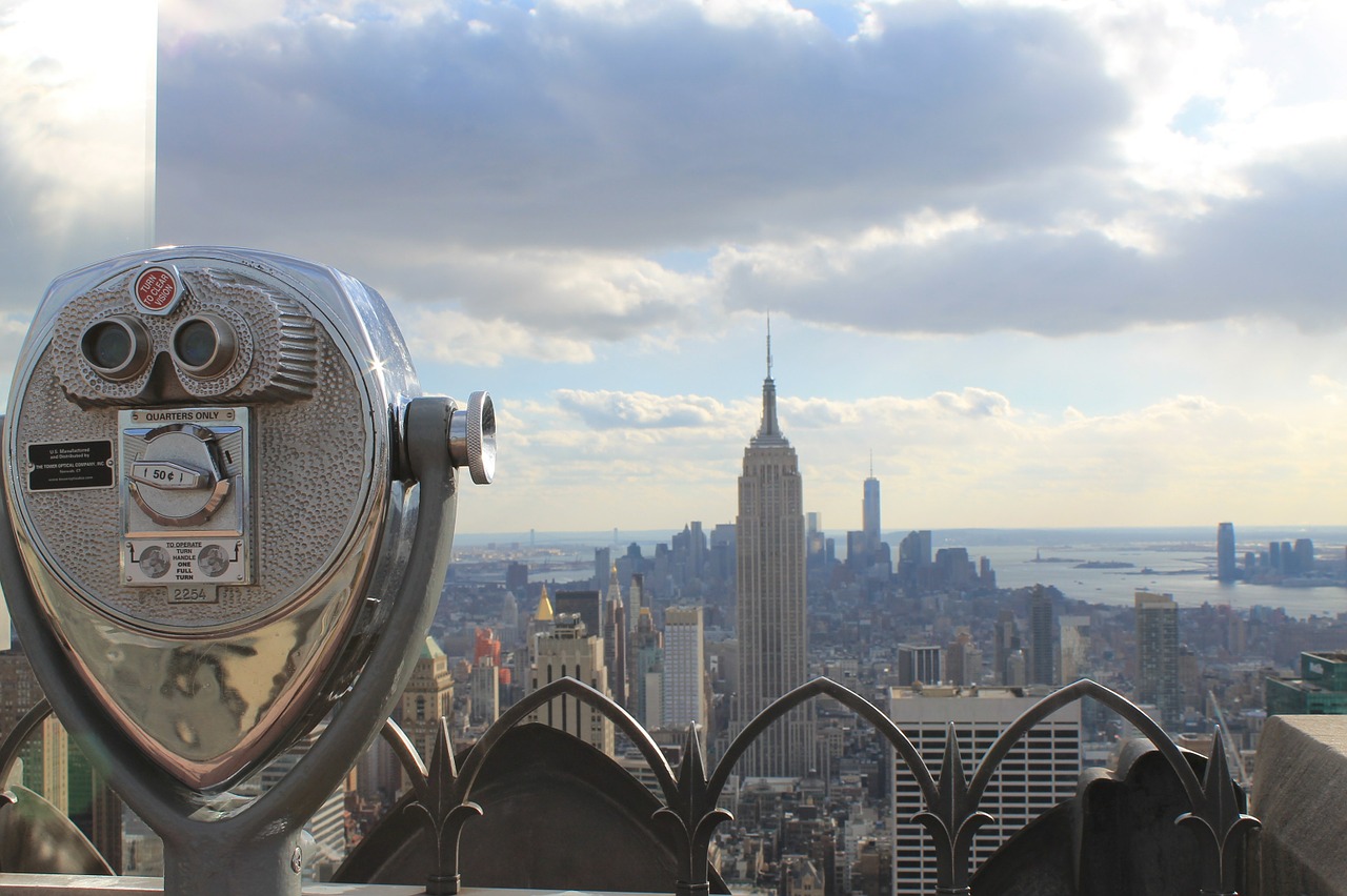 new york empire state building binoculars free photo