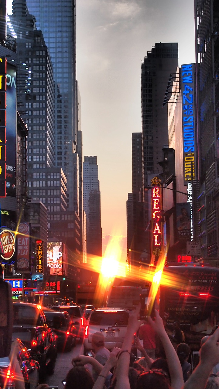 new york manhattanhenge time square free photo