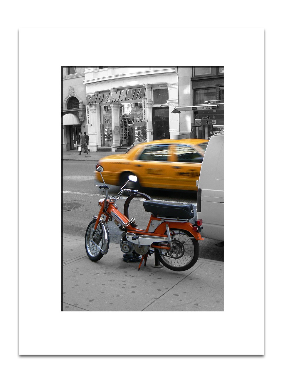 new york moped yellow cab free photo
