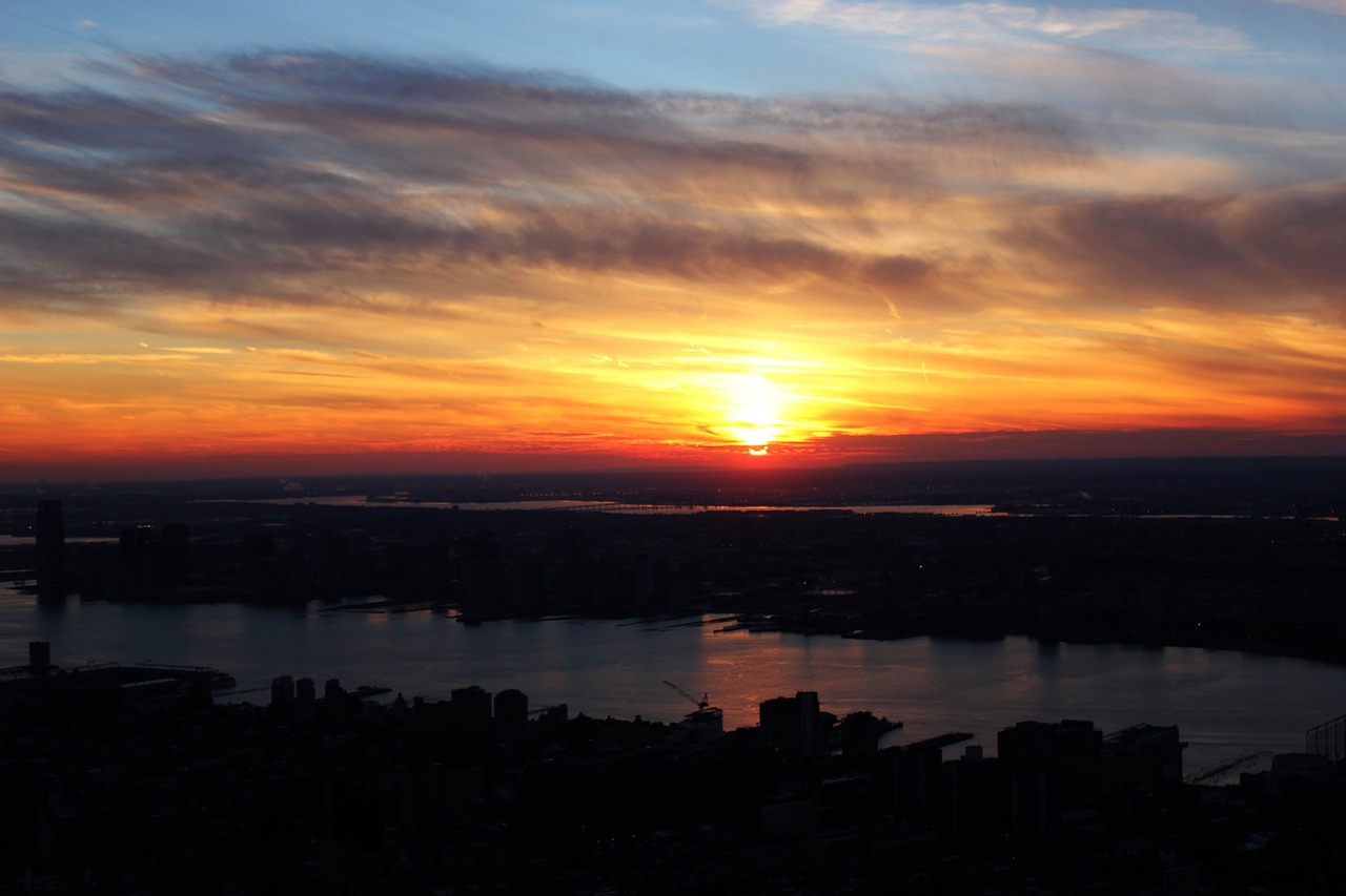 new york sunset city free photo