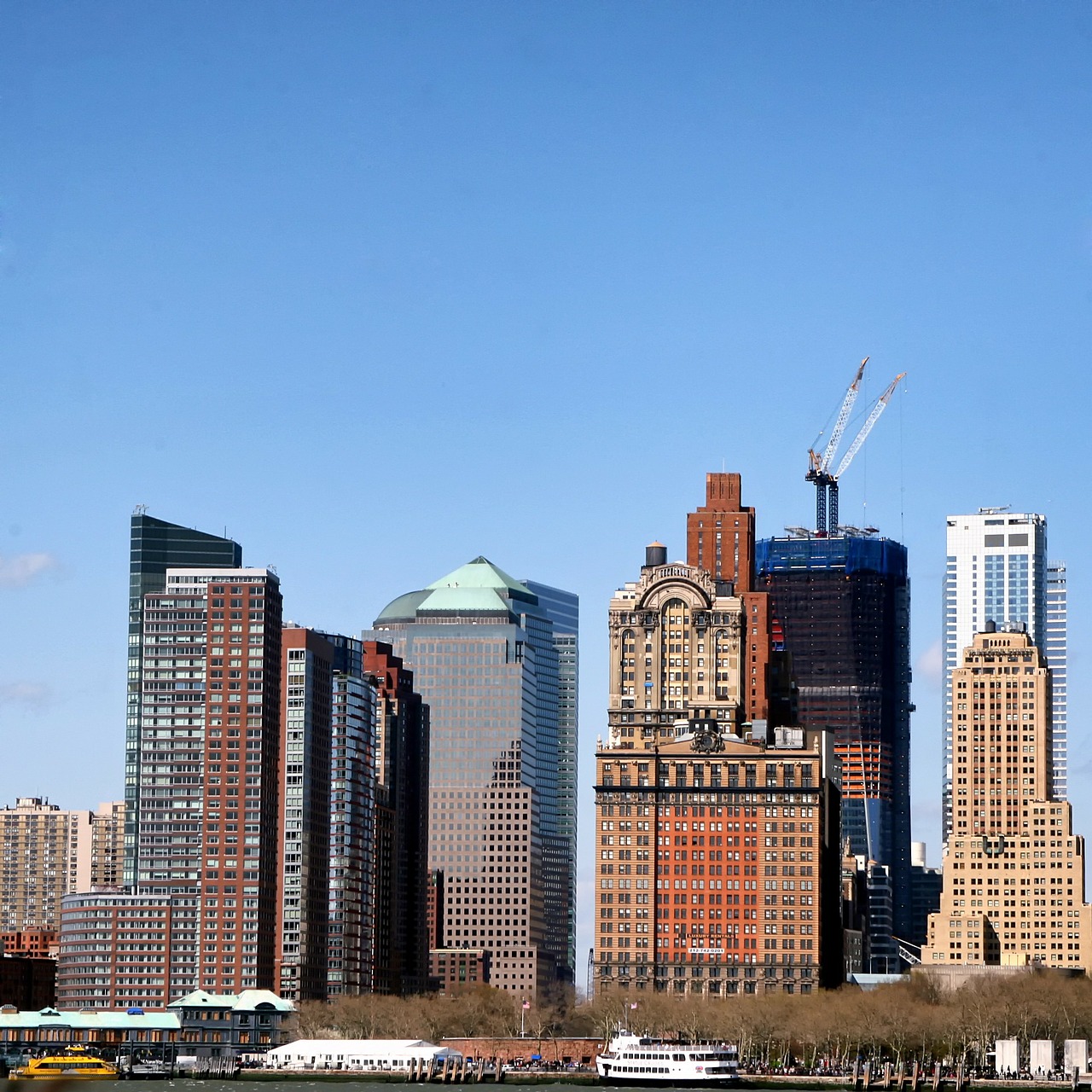 new york city skyline skyscrapers free photo