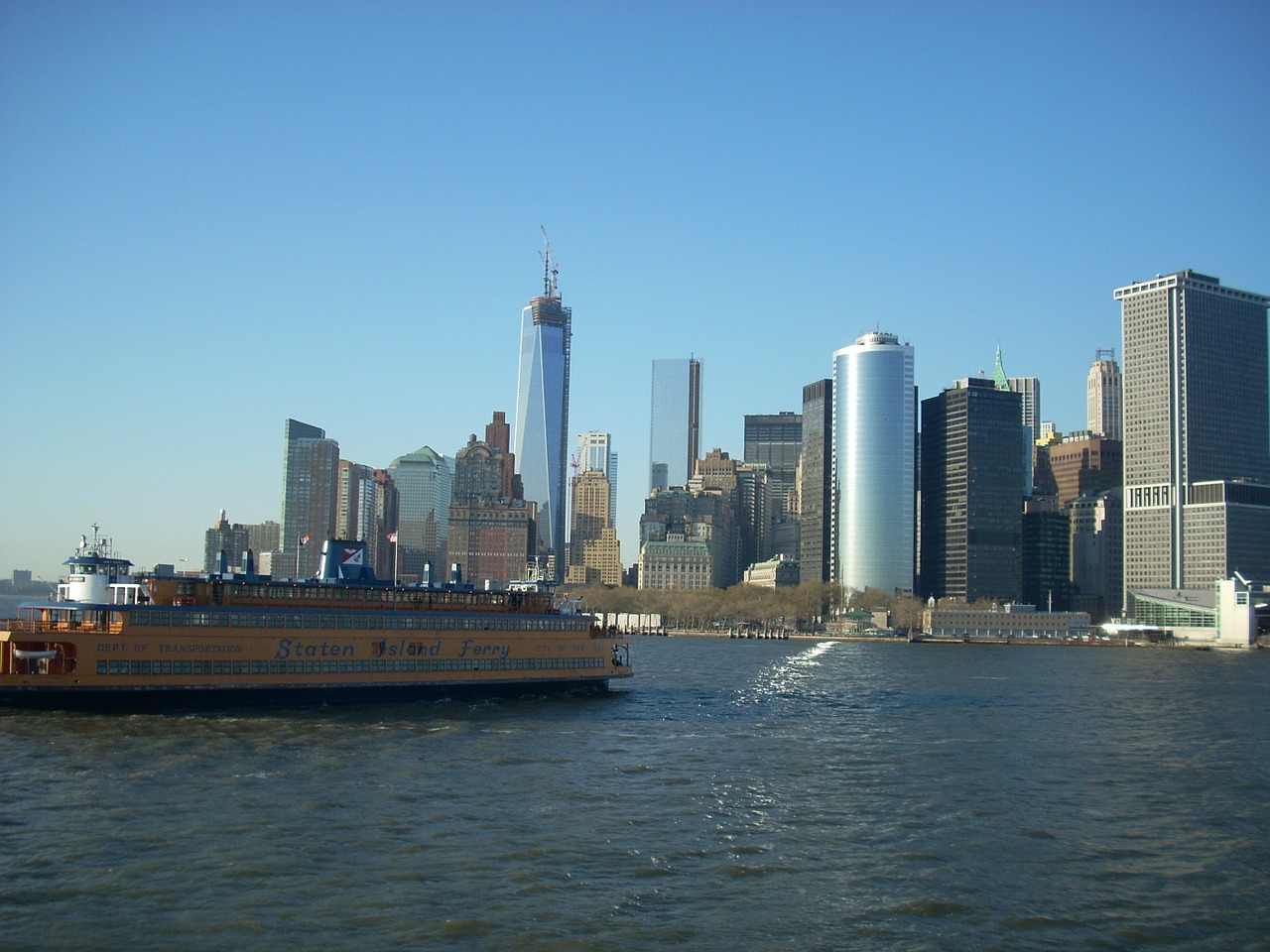 new york city skyline staten island ferry free photo