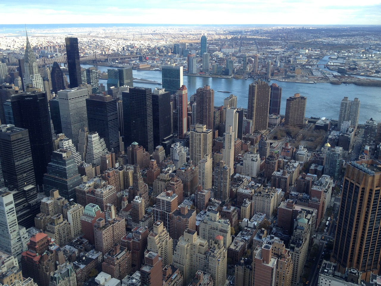 new york city empire state building skyscrapers free photo