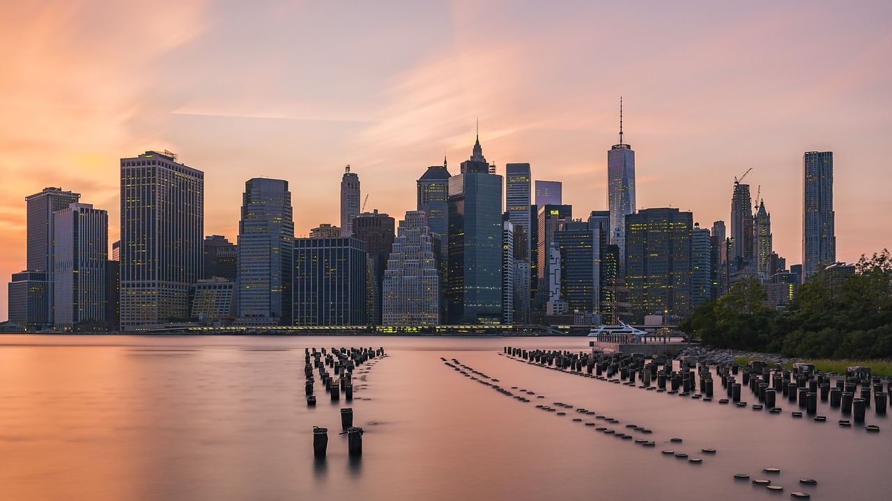 new york city skyline waterfront free photo