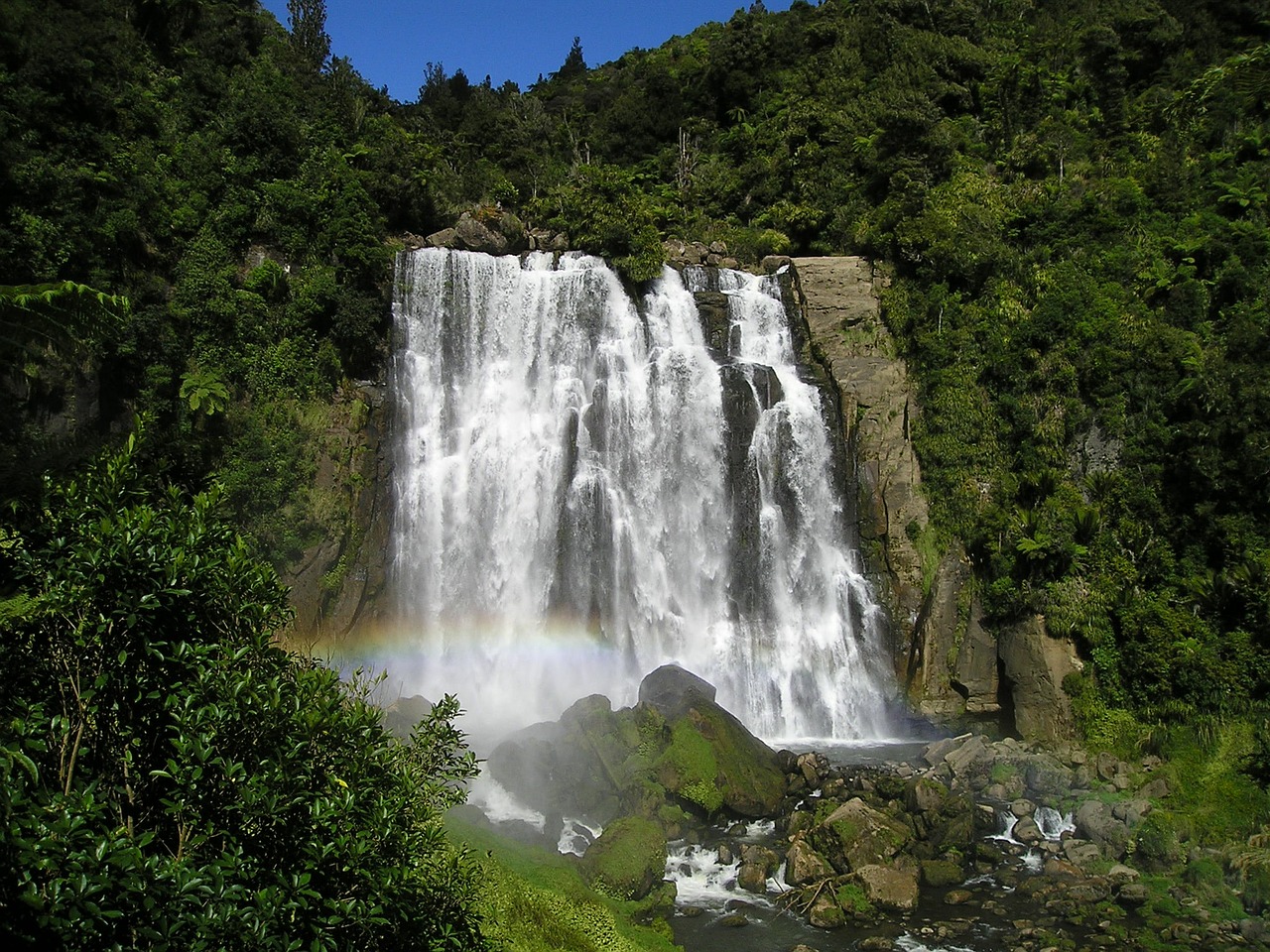 new zealand,waterfall,nature,free pictures, free photos, free images, royalty free, free illustrations, public domain