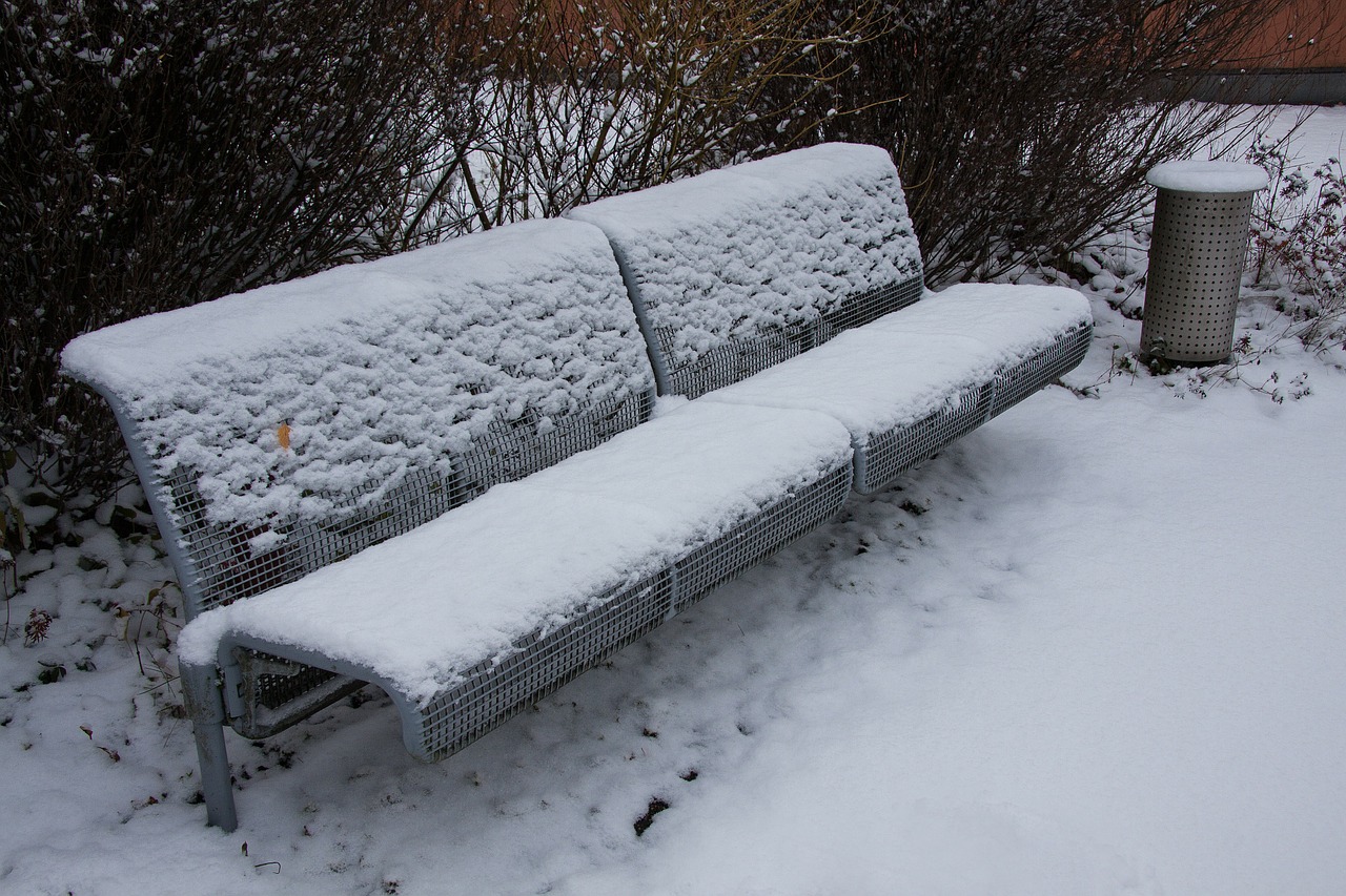 new zealand snow park bench free photo