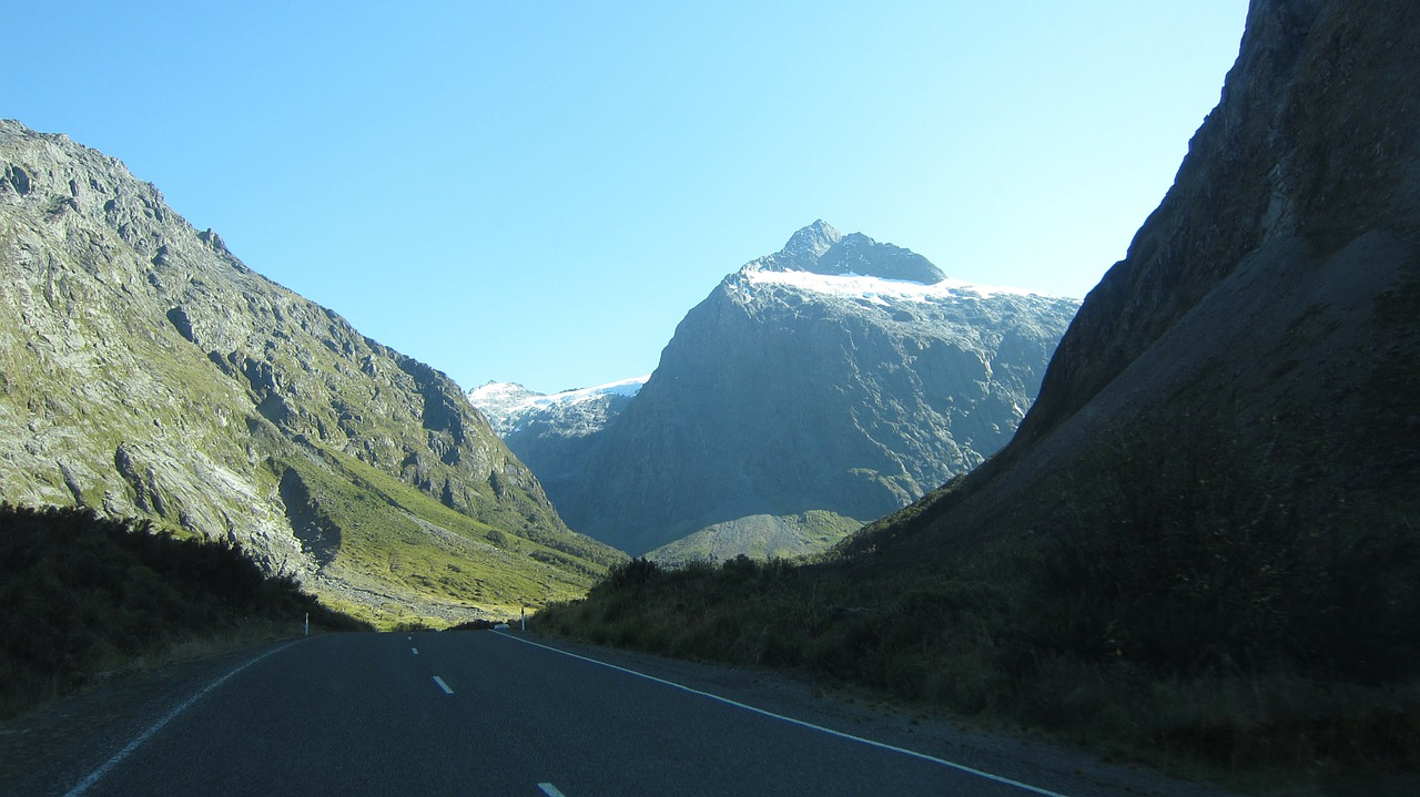 new zealand road mountains free photo