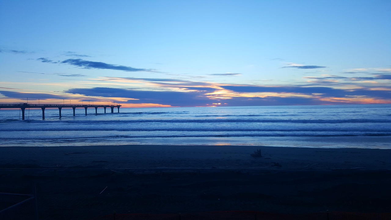 new zealand beach sunset free photo