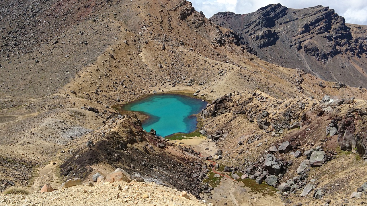 new zealand  volcano  lake free photo