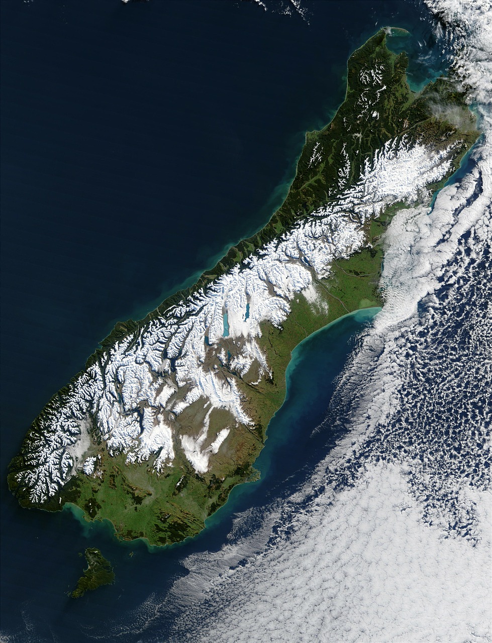 new zealand south island satellite photo free photo
