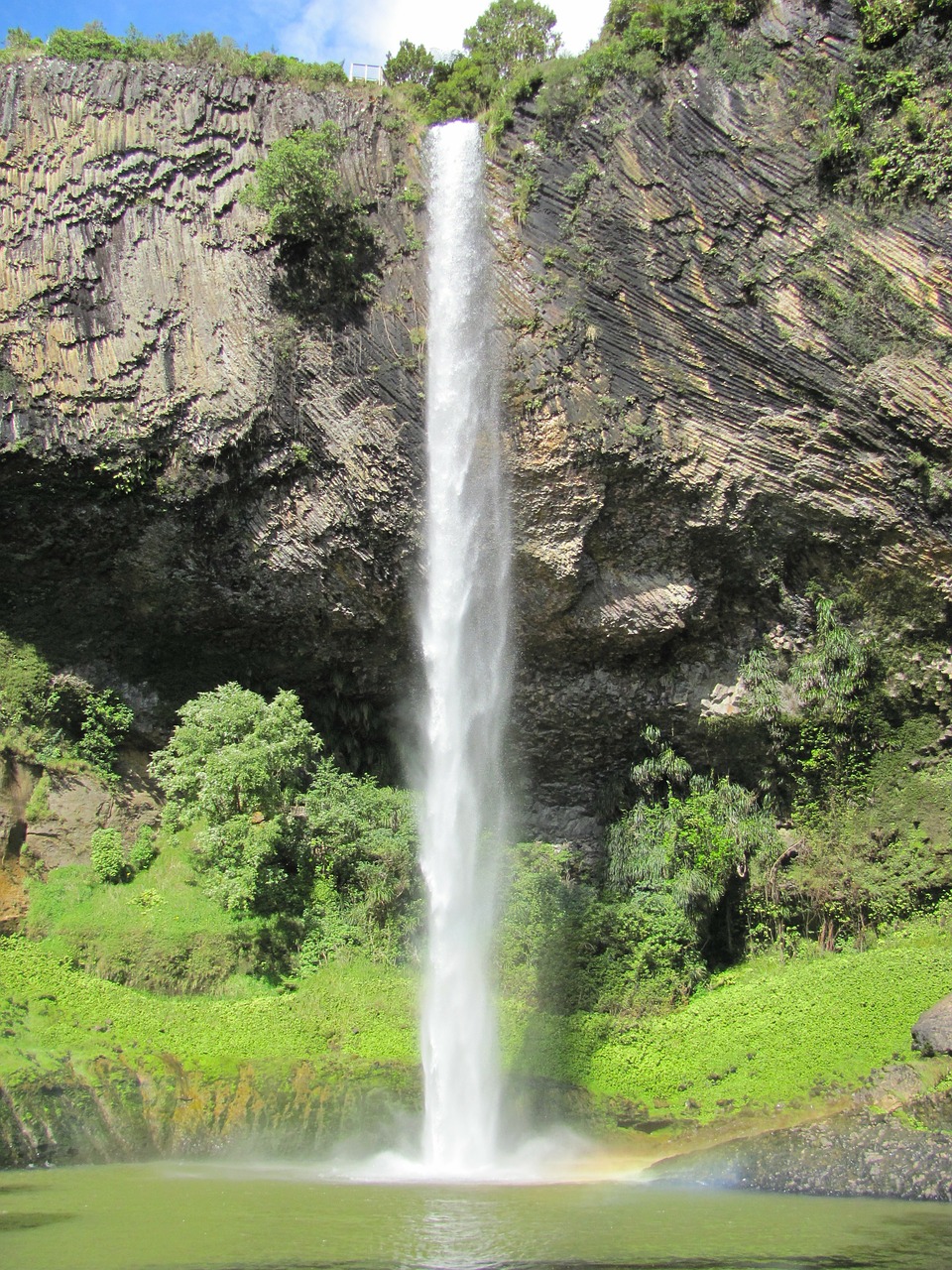 new zealand bridal veil falls rocks free photo