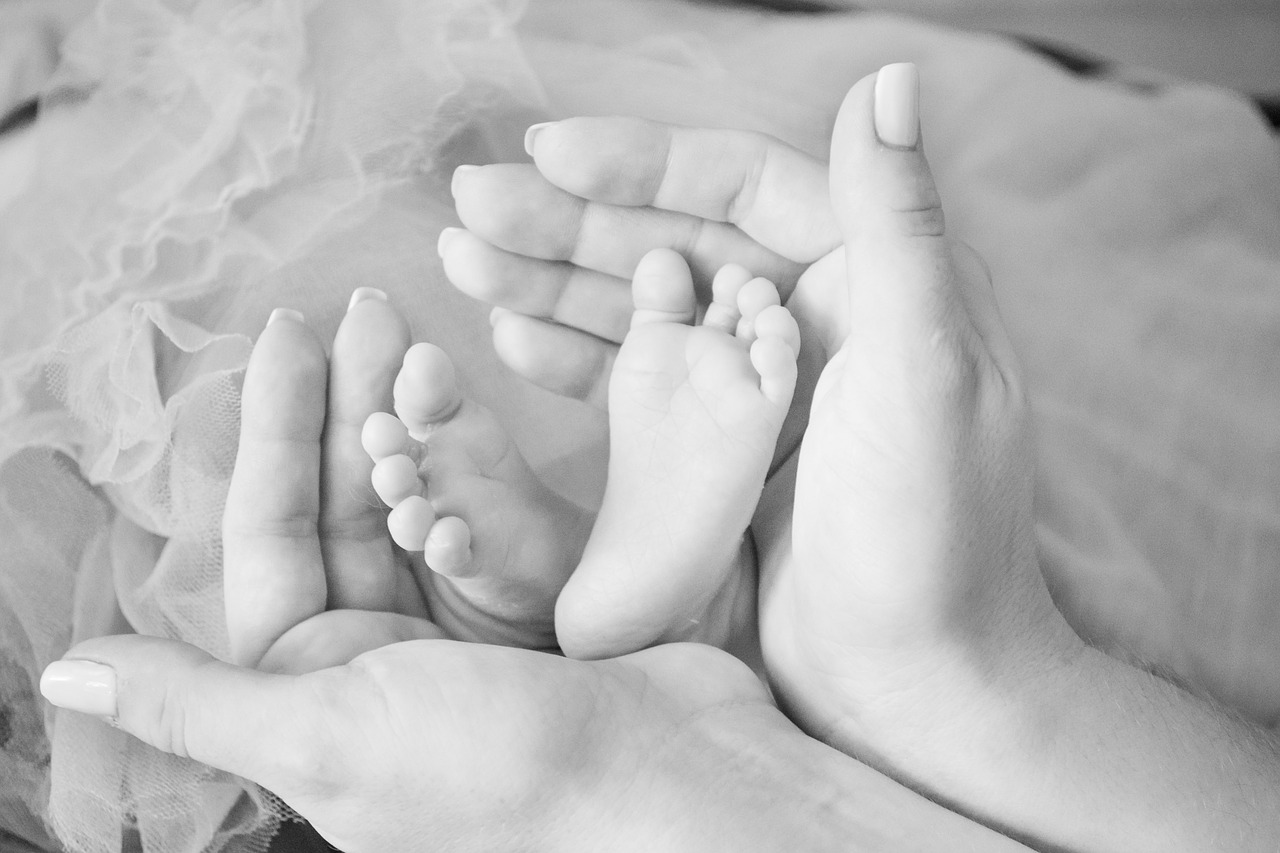 newborn feet hands free photo