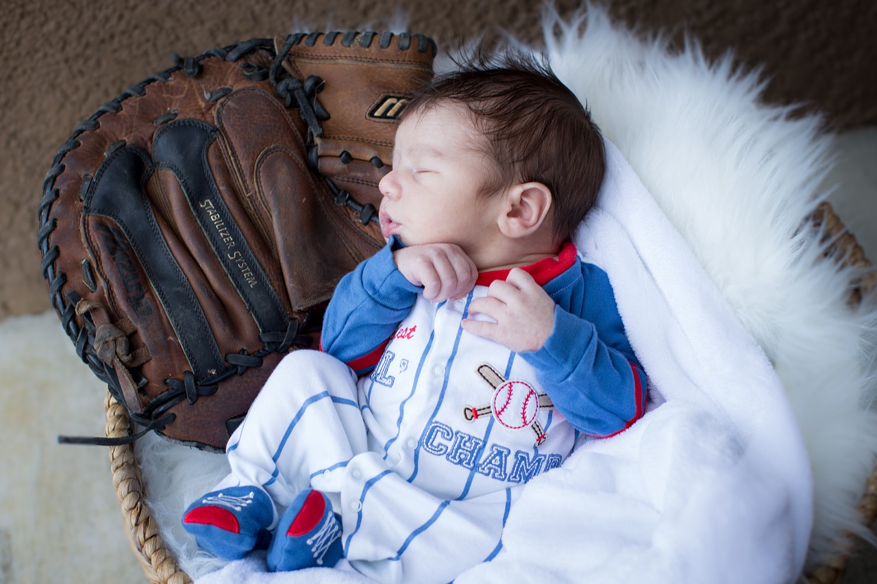 newborn baseball glove free photo