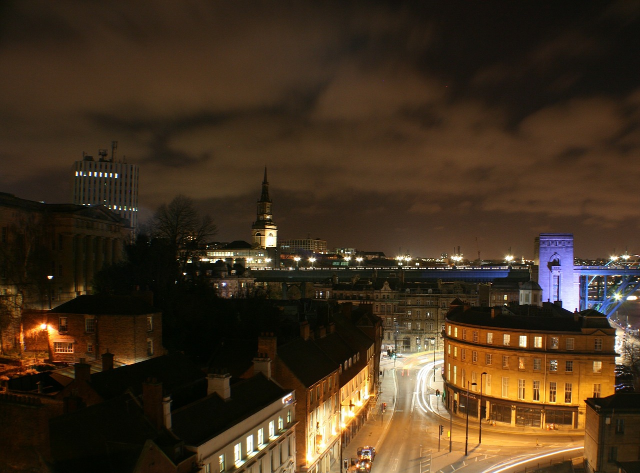 newcastle city night free photo