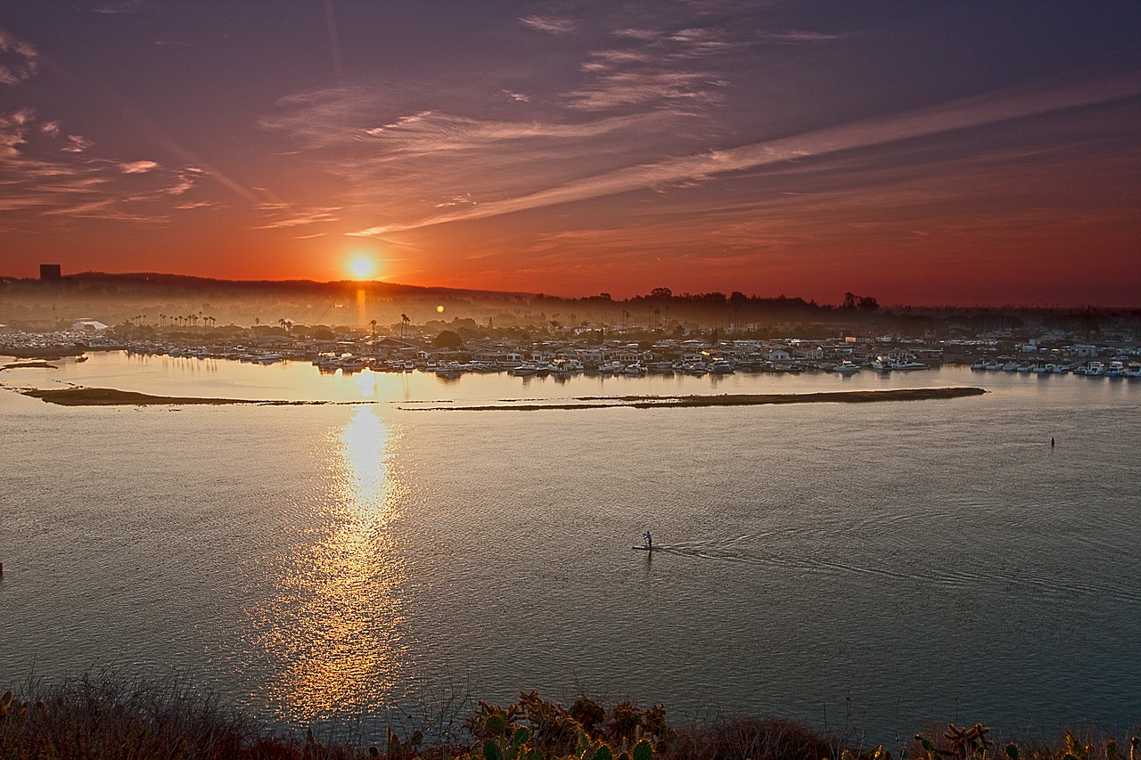 newport beach  orange county  bay sunset free photo