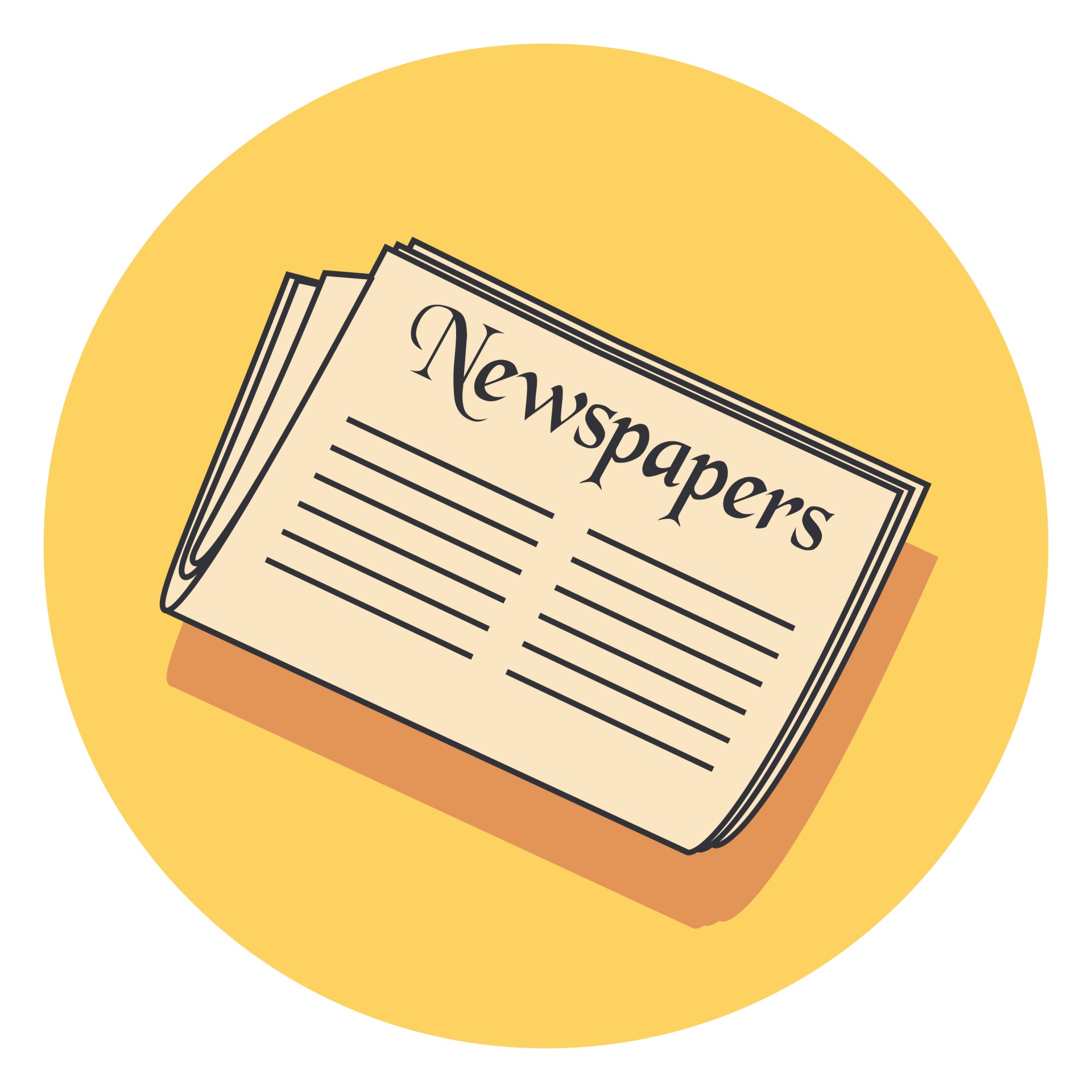 newspapers flat icon free photo