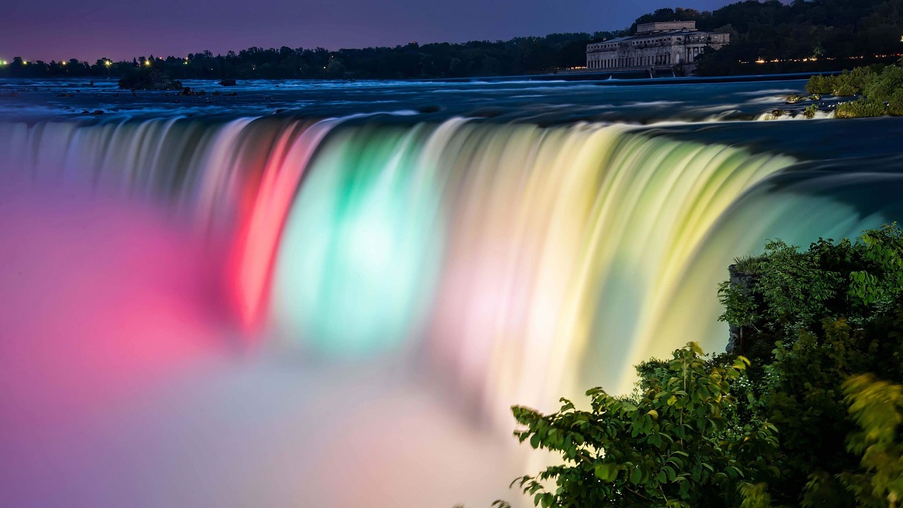 niagra  falls  night free photo