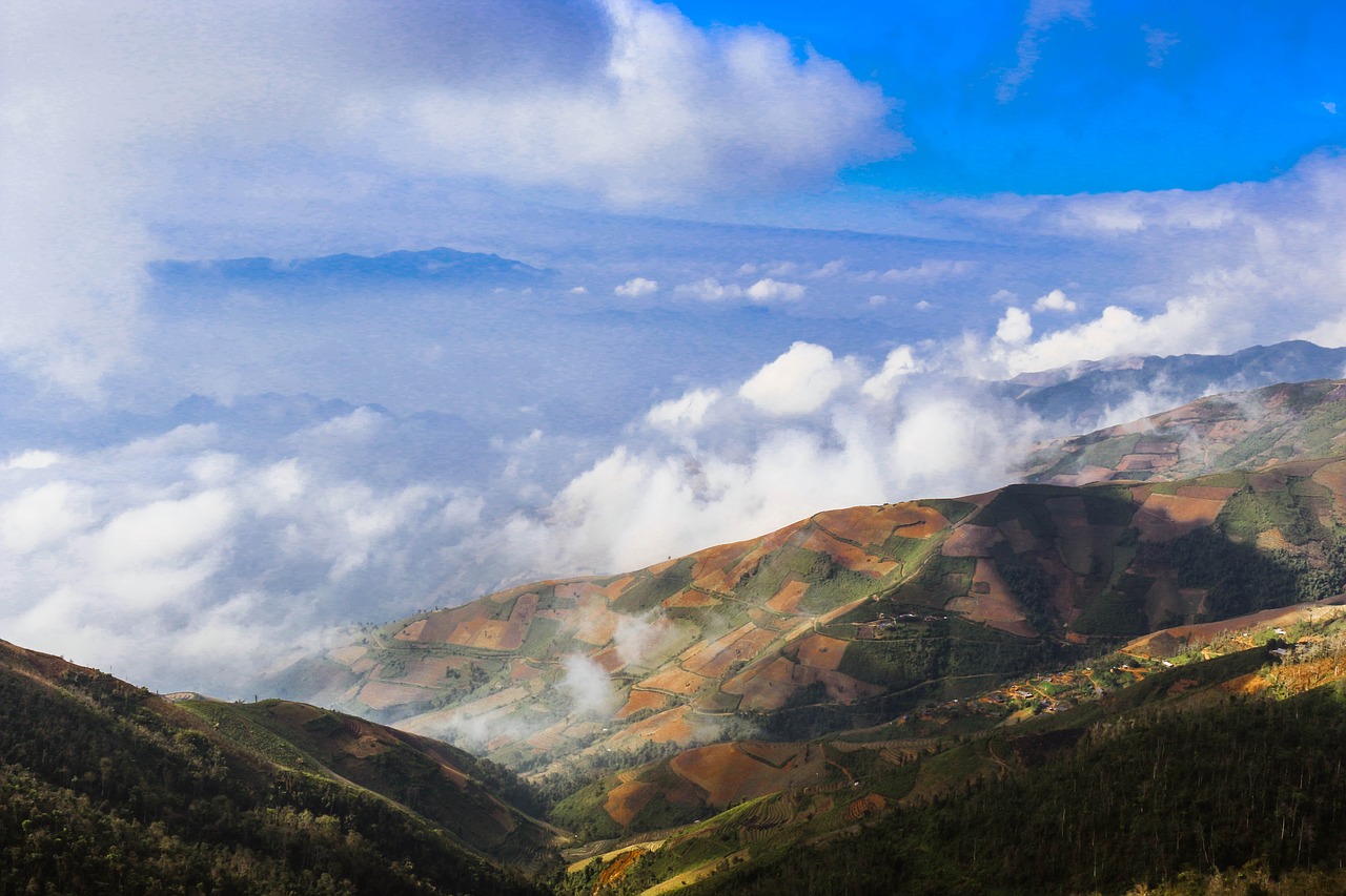 nice view view from above blue sky free photo