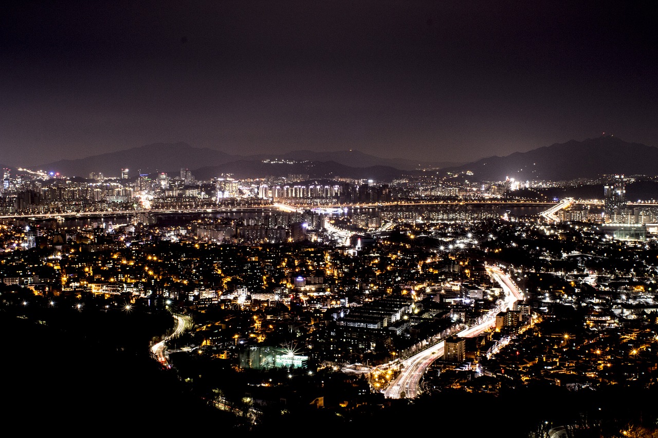 night city city at night free photo