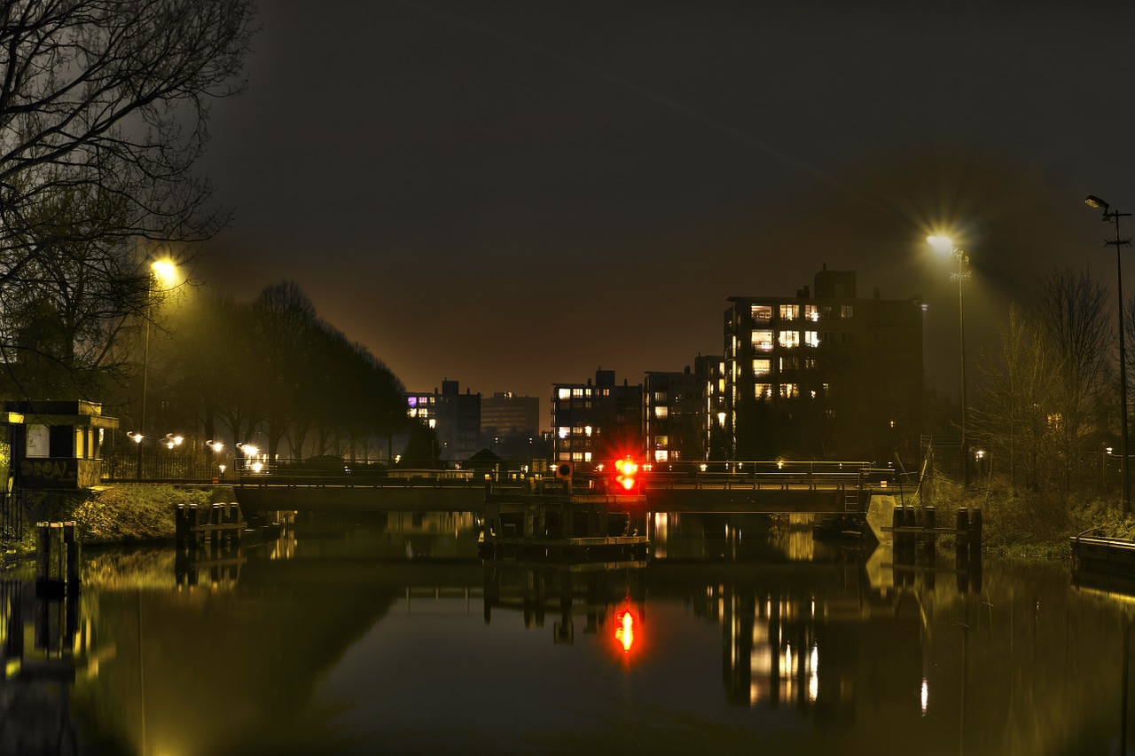 night city canal free photo